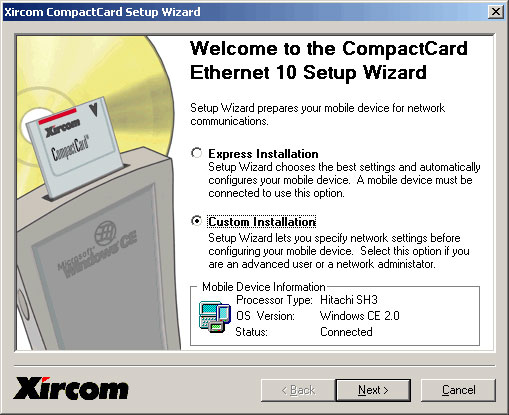 Xircom CompactCard Setup Wizard