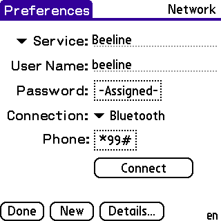  GPRS  Palm - Network