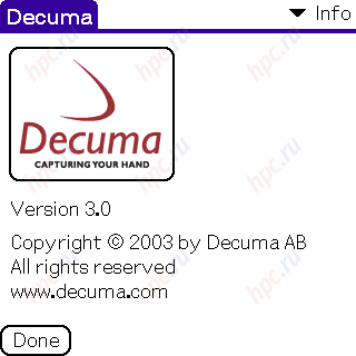 Sony Clie TJ35:   Decuma