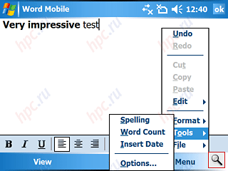 Windows Mobile 5.0: Word