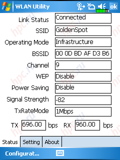 E-Ten M600:   Wi-Fi