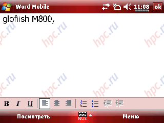Word Mobile    QWERTY- glofiish M800