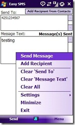 Google Voice Easy SMS  Windows Mobile