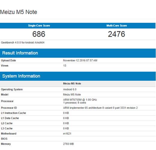 Смартфон Meizu M5 Note засветился в бенчмарках Смартфон Meizu M5 Note засветился в бенчмарках