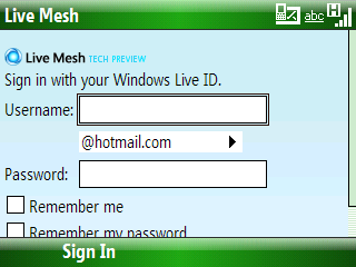 Live Mesh  Windows Mobile