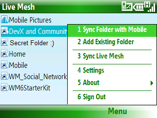 Live Mesh  Windows Mobile