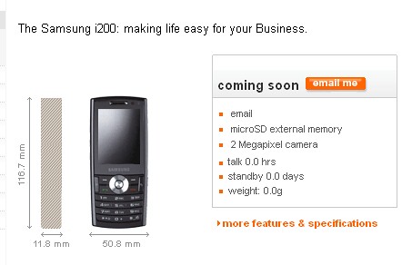 Samsung SGH-i200,     Orange