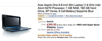  Acer Aspire One  $400