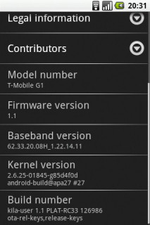 T-Mobile G1 1.1 RC33