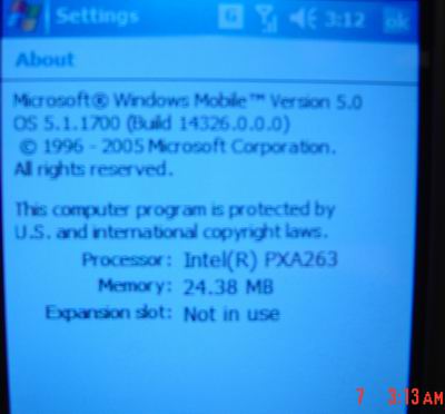      ROM   Windows Mobile 2005