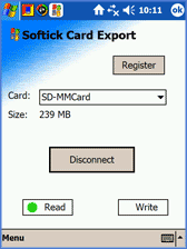 Softick Card Export: Pocket PC  USB-