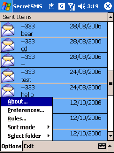 SecretSMS:  SMS  Windows Mobile  