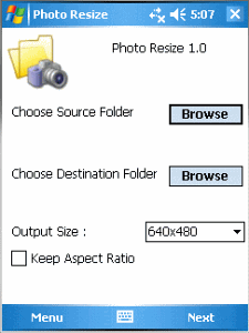 PhotoResizer:  JPEG-   Pocket PC