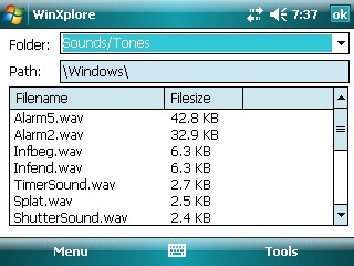 WinXplore:    Pocket PC  