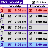 WeekUp Alarm Clock:    Palm OS