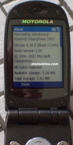   Windows Mobile 2003   Motorola MPx200?